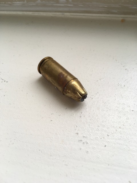 A Luger 9mm hollow-point, apparently